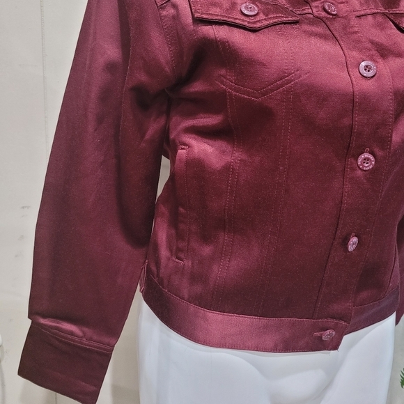 Bill Blass Maroon Sz M Jacket w/pockets - Picture 10 of 15